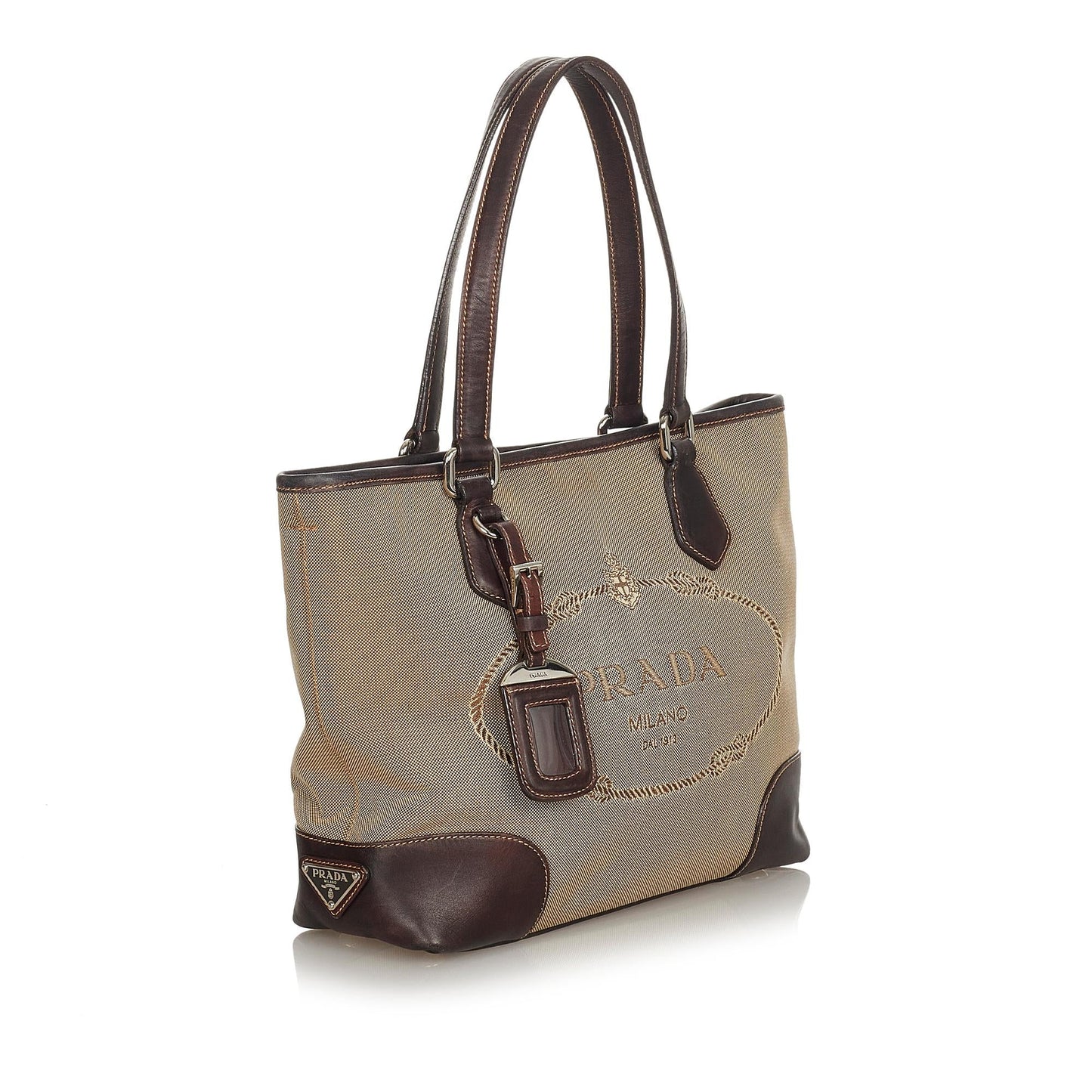 Prada Canapa Logo Canvas Satchel (SHG-24468)