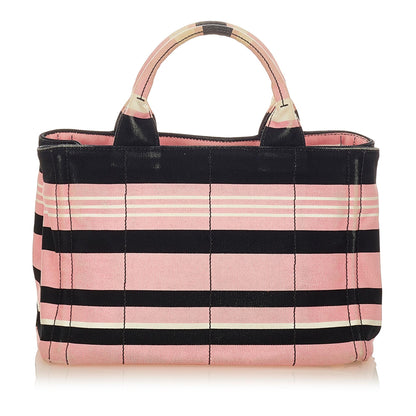 Prada Canapa Logo Canvas Satchel (SHG-24822)