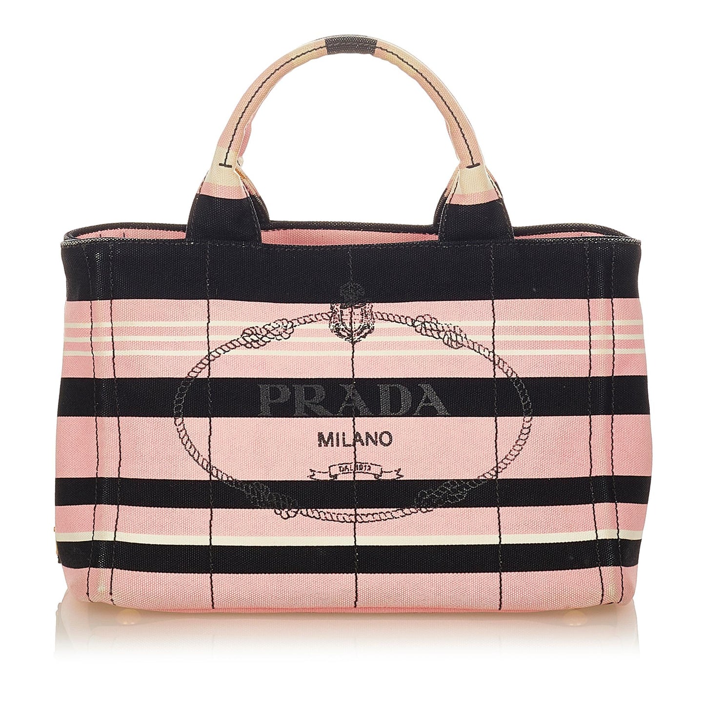 Prada Canapa Logo Canvas Satchel (SHG-24822)