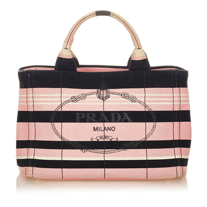 Prada Canapa Logo Canvas Satchel (SHG-24822)