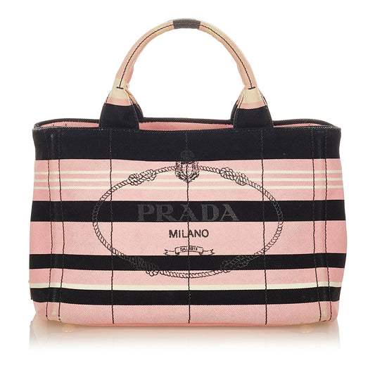 Prada Canapa Logo Canvas Satchel (SHG-24822)