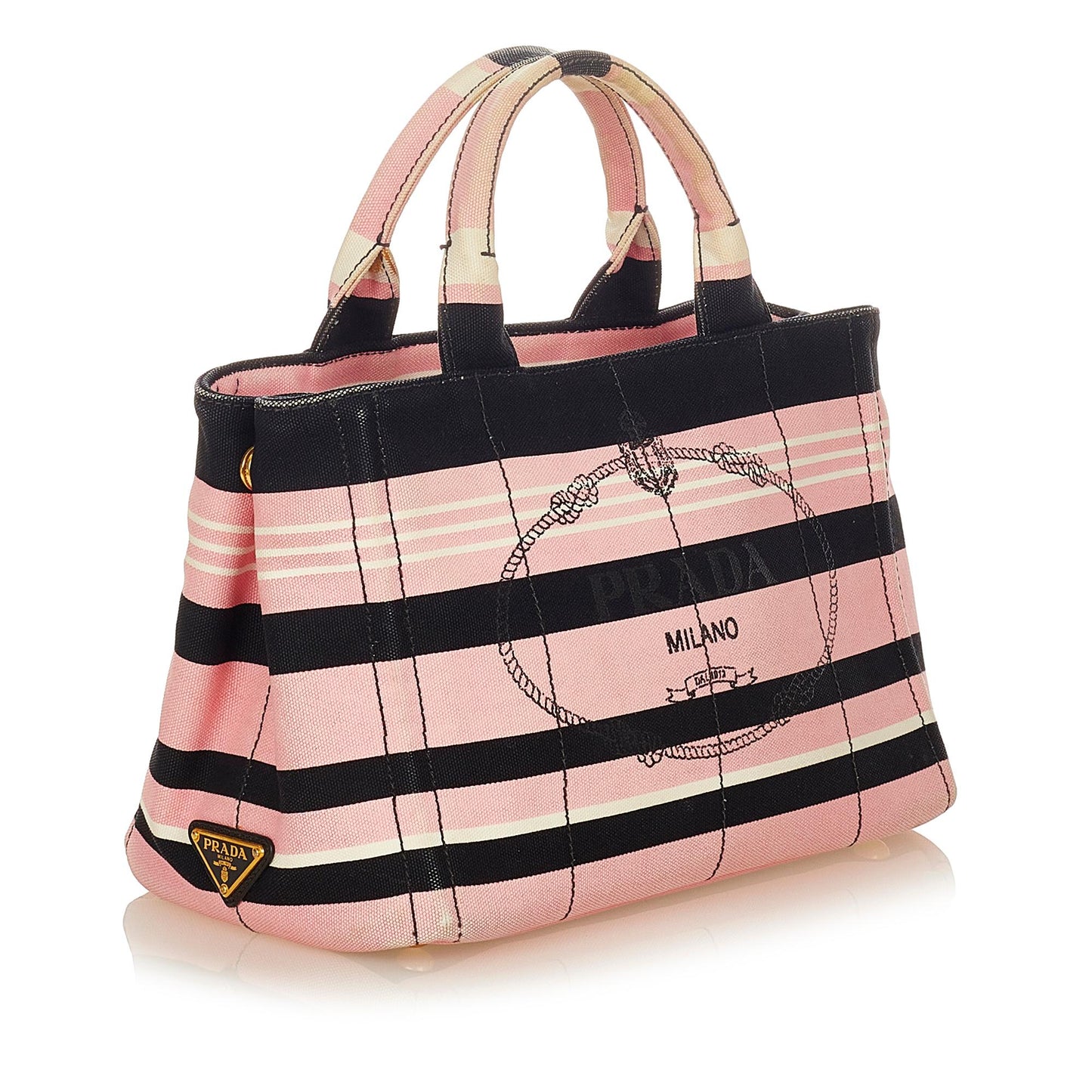 Prada Canapa Logo Canvas Satchel (SHG-24822)