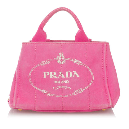 Prada Canapa Logo Canvas Satchel (SHG-26815)