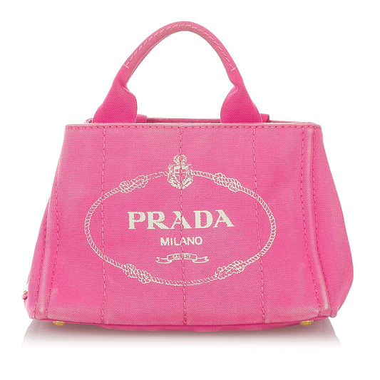Prada Canapa Logo Canvas Satchel (SHG-26815)