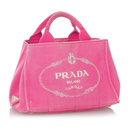 Prada Canapa Logo Canvas Satchel (SHG-26815)