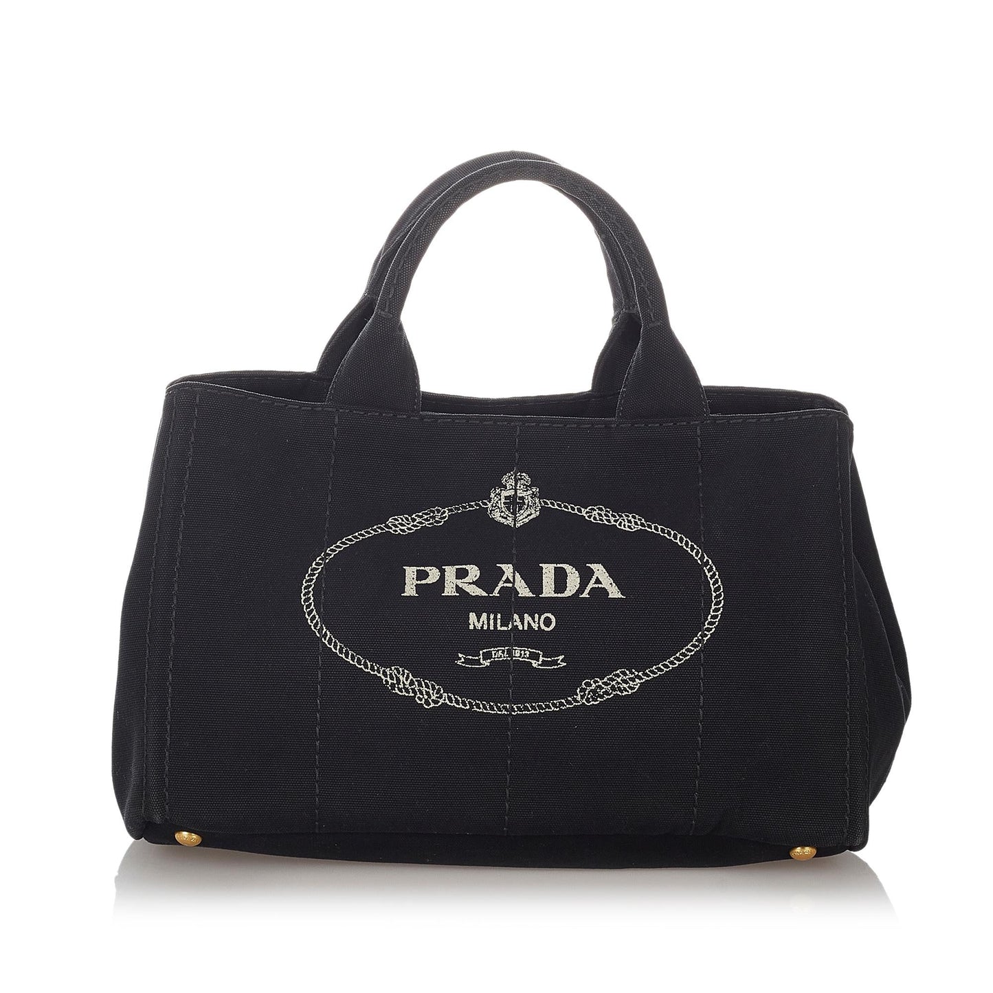 Prada Canapa Logo Canvas Satchel (SHG-27091)