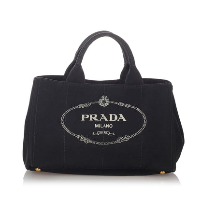 Prada Canapa Logo Canvas Satchel (SHG-27091)