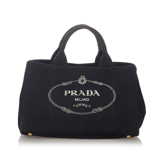Prada Canapa Logo Canvas Satchel (SHG-27091)
