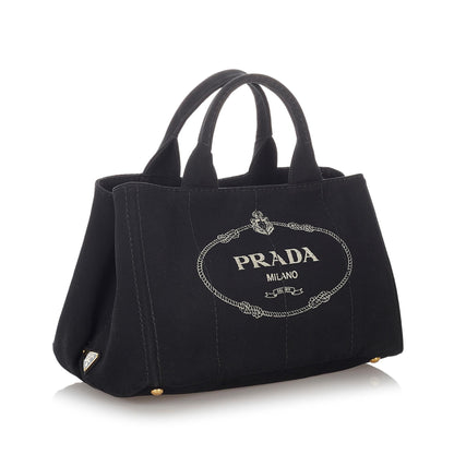 Prada Canapa Logo Canvas Satchel (SHG-27091)