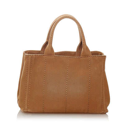 Prada Canapa Logo Canvas Satchel (SHG-27731)
