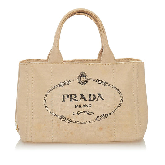 Prada Canapa Logo Canvas Satchel (SHG-27860)