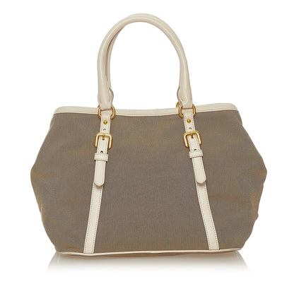 Prada Canapa Logo Canvas Satchel (SHG-27876)