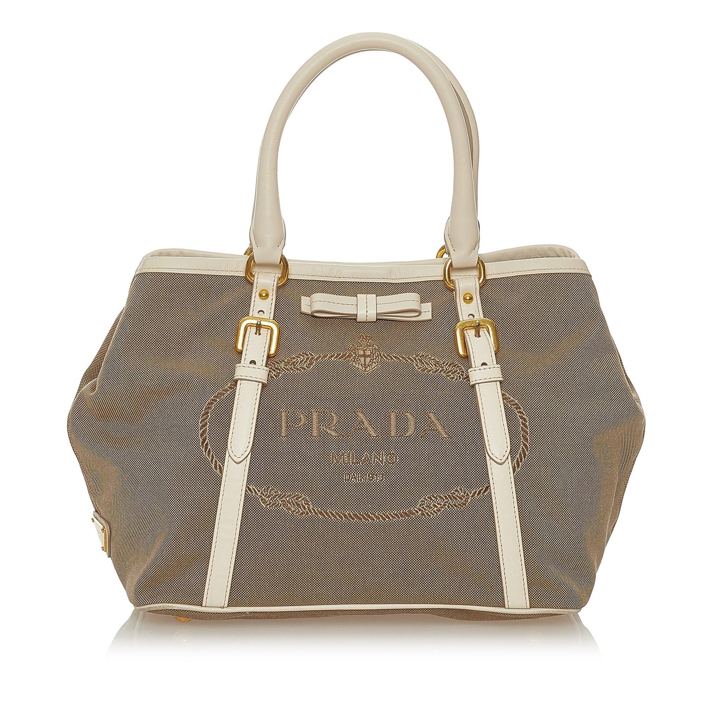 Prada Canapa Logo Canvas Satchel (SHG-27876)