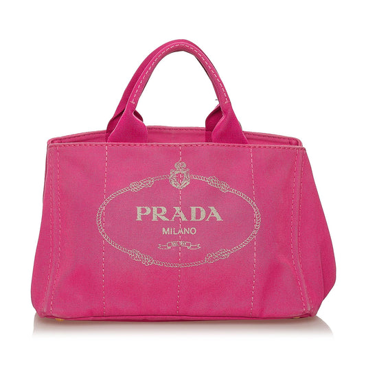 Prada Canapa Logo Canvas Satchel (SHG-29130)
