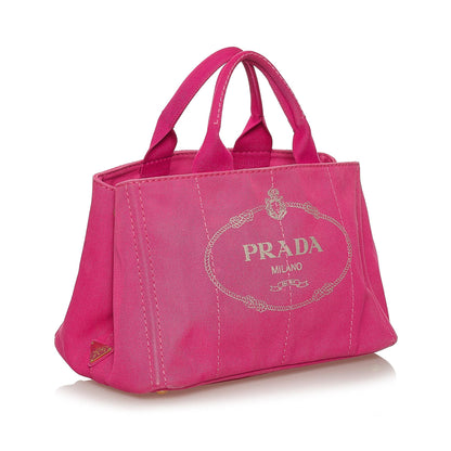 Prada Canapa Logo Canvas Satchel (SHG-29130)