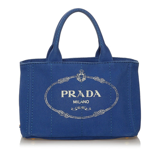 Prada Canapa Logo Canvas Satchel (SHG-29160)