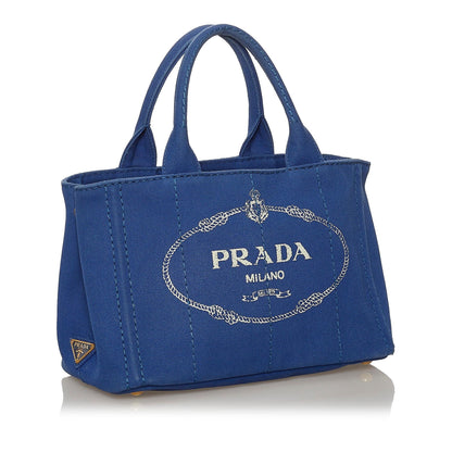Prada Canapa Logo Canvas Satchel (SHG-29160)