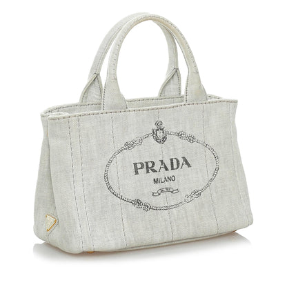 Prada Canapa Logo Canvas Satchel (SHG-29742)