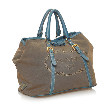 Prada Canapa Logo Canvas Satchel (SHG-30063)
