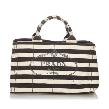 Prada Canapa Logo Canvas Satchel (SHG-30286)
