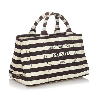 Prada Canapa Logo Canvas Satchel (SHG-30286)