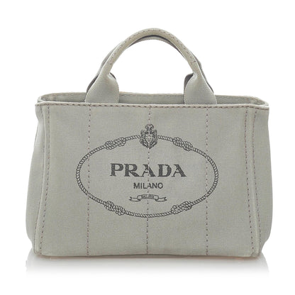 Prada Canapa Logo Canvas Satchel (SHG-30961)