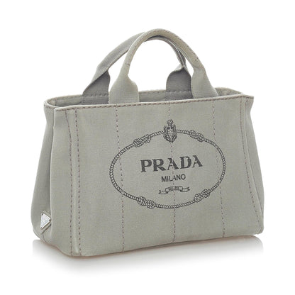 Prada Canapa Logo Canvas Satchel (SHG-30961)