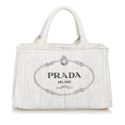 Prada Canapa Logo Canvas Satchel (SHG-31407)