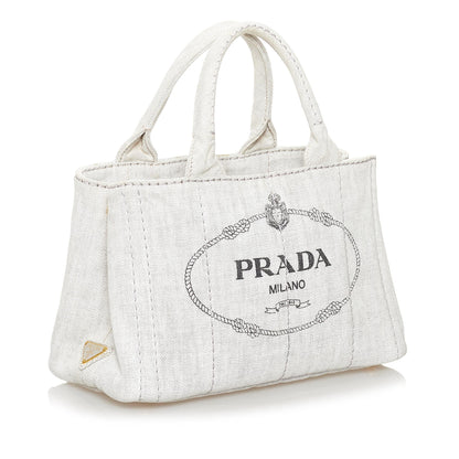 Prada Canapa Logo Canvas Satchel (SHG-31407)