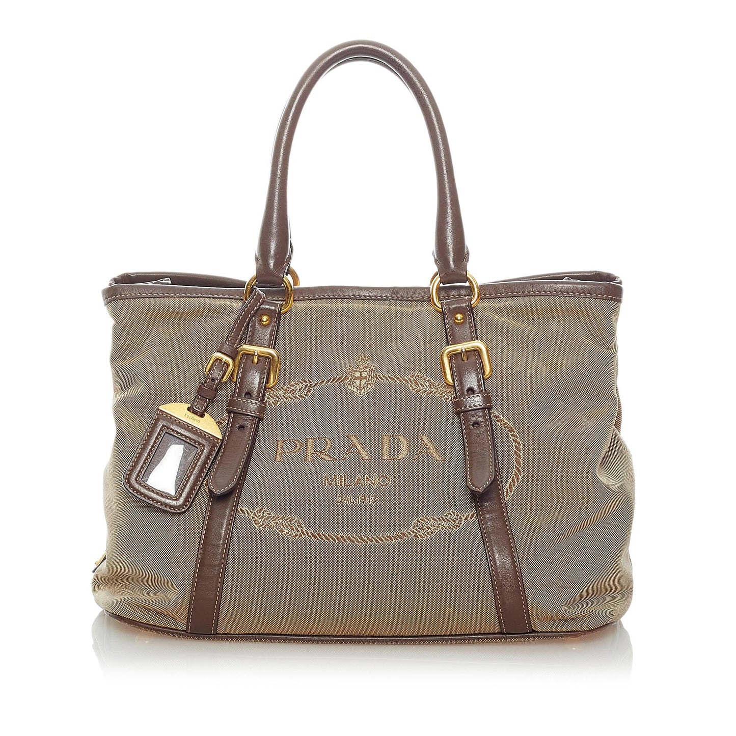 Prada Canapa Logo Canvas Satchel (SHG-34122)