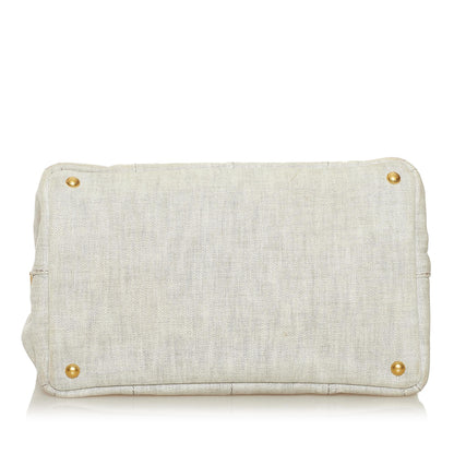 Prada Canapa Logo Canvas Satchel (SHG-35073)