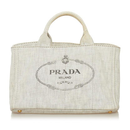 Prada Canapa Logo Canvas Satchel (SHG-35073)