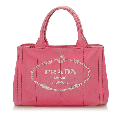 Prada Canapa Logo Canvas Satchel (SHG-5s2jod)