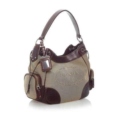 Prada Canapa Logo Canvas Shoulder Bag (SHG-32830)