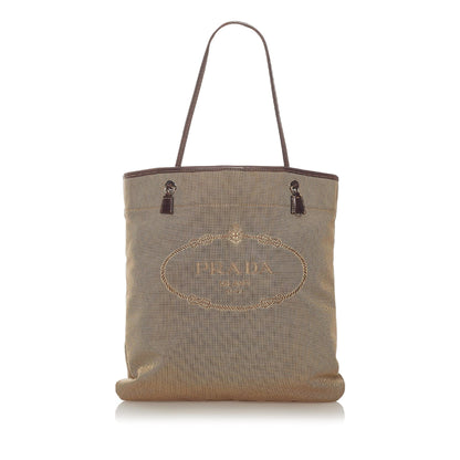 Prada Canapa Logo Canvas Tote Bag (SHG-27301)
