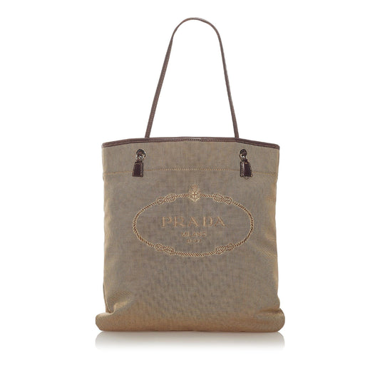 Prada Canapa Logo Canvas Tote Bag (SHG-27301)