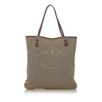 Prada Canapa Logo Canvas Tote Bag (SHG-28733)