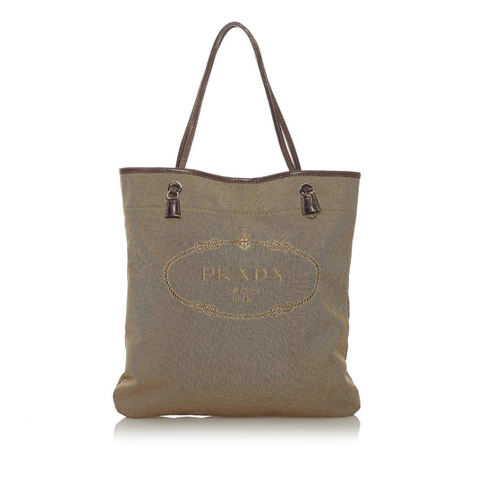 Prada Canapa Logo Canvas Tote Bag (SHG-28733)