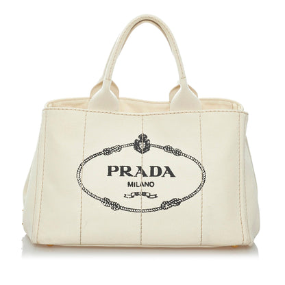 Prada Canapa Logo Canvas Tote Bag (SHG-29655)
