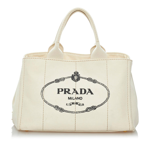 Prada Canapa Logo Canvas Tote Bag (SHG-29655)