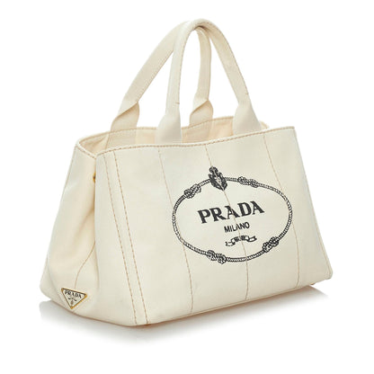 Prada Canapa Logo Canvas Tote Bag (SHG-29655)