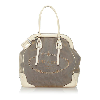 Prada Canapa Logo Canvas Tote Bag (SHG-30280)