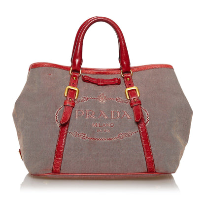 Prada Canapa Logo Canvas Tote Bag (SHG-30601)