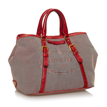 Prada Canapa Logo Canvas Tote Bag (SHG-30601)