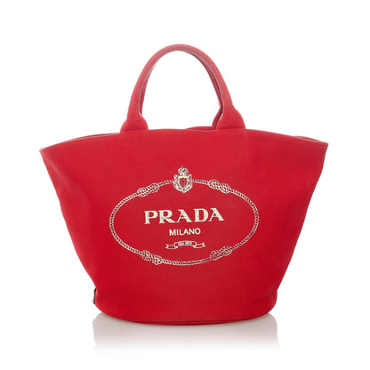 Prada Canapa Logo Canvas Tote Bag (SHG-32065)