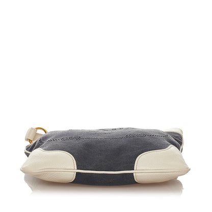 Prada Canapa Logo Denim Crossbody Bag (SHG-28074)