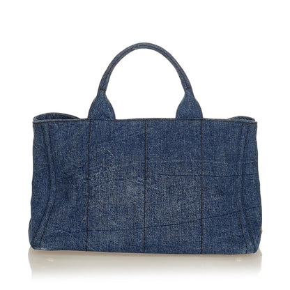 Prada Canapa Logo Denim Hanbag (SHG-27048)