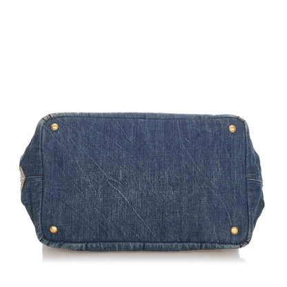 Prada Canapa Logo Denim Handbag (SHG-22537)
