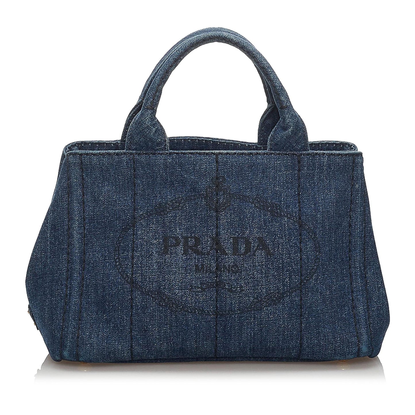 Prada Canapa Logo Denim Handbag (SHG-33957)