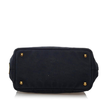 Prada Canapa Logo Denim Satchel (SHG-29950)
